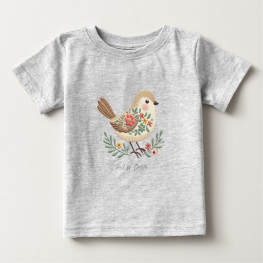 Little Bird Floral Gold Baby T - Shirt (Vorderseite)