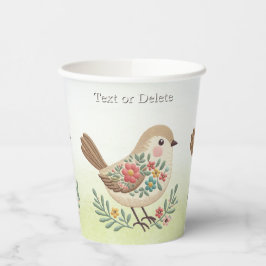 Little Bird Floral Gold Cups Pappbecher