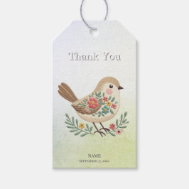 Little Bird Floral Gold-Geschenkmarke Geschenkanhänger