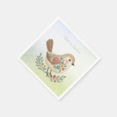 Little Bird Floral Gold Napkins Serviette (Ecke)