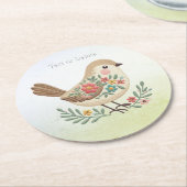 Little Bird Floral Gold Paper Untersetzer (Angewinkelt)