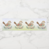 Little Bird Floral Gold Wasserflaschenetikett (Einzelnes Label)