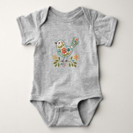 Little Bird Floral Green Blätter Baby Bodysuit Baby Strampler