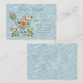 Little Bird Floral Green Blätter Baby Shower Begleitkarte (Vorne/Hinten)