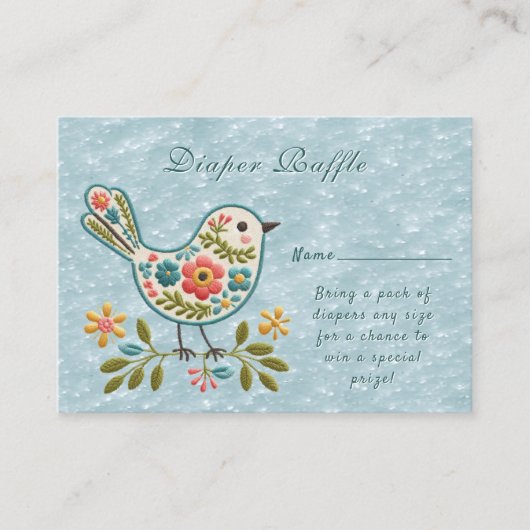 Little Bird Floral Green Blätter Baby Shower Begleitkarte (Vorderseite)