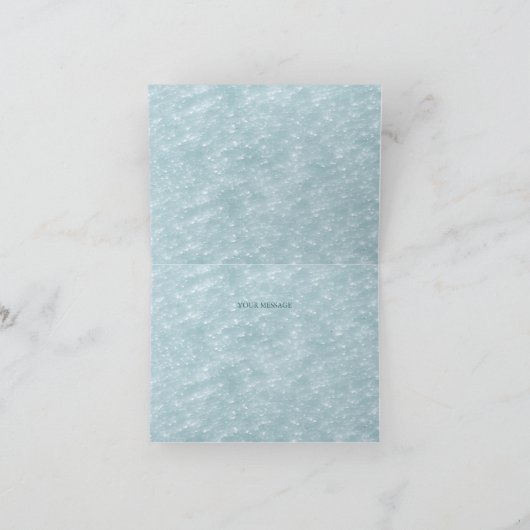 Little Bird Floral Green Blätter Danke Karte (Innenseite)