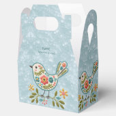 Little Bird Floral Green Blätter Gefälligkeitsbox Geschenkschachtel (Geöffnet)