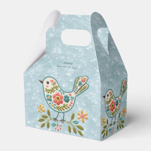 Little Bird Floral Green Blätter Gefälligkeitsbox Geschenkschachtel