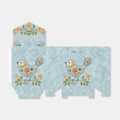 Little Bird Floral Green Blätter Gefälligkeitsbox Geschenkschachtel (Ungefaltet)
