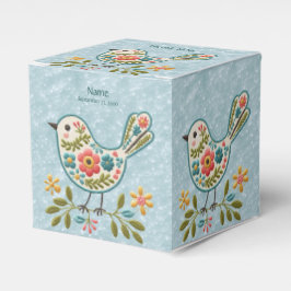 Little Bird Floral Green Blätter Gefälligkeitsbox Geschenkschachtel