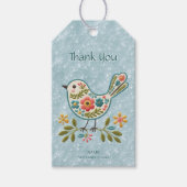 Little Bird Floral Green Blätter Geschenkmarke Geschenkanhänger (Vorderseite)