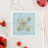 Little Bird Floral Green Blätter Napkins Serviette (Beispiel)