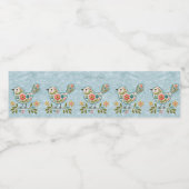 Little Bird Floral Green Blätter Wasserflaschenetikett (Einzelnes Label)