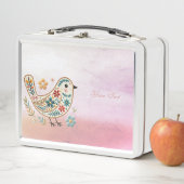 Little Bird Floral Pink Metal Lunch Box (Beispiel)
