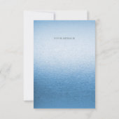 Little Bird Floral Stickerei Blau Danke Karte (Rückseite)