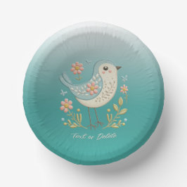 Little Bird Floral Stickerei Grünbuch Bowl Pappteller