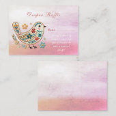 Little Bird Floral Stickerei Pink Baby Dusche Begleitkarte (Vorne/Hinten)