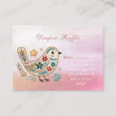 Little Bird Floral Stickerei Pink Baby Dusche Begleitkarte (Vorderseite)