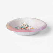 Little Bird Floral Stickerei Pink Paper Bowl Pappteller (Gewinkelt)