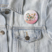 Little Bird Floral Stickerei Pink Taste Button (Beispiel)