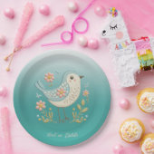 Little Bird Floral Stickereiplatte Pappteller (Party)