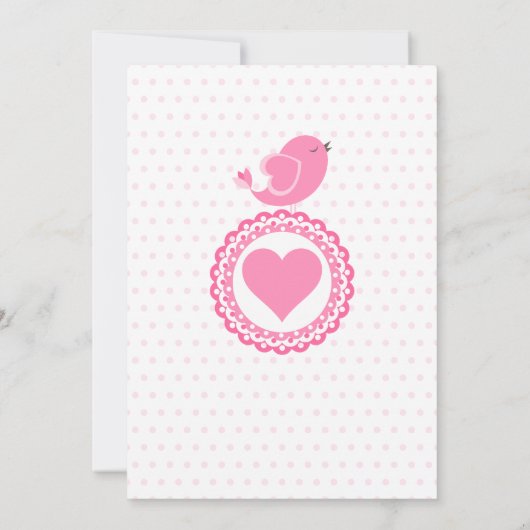 Little Bird Hearts Baby Foto Geburtsankündigung Ankündigung (Rückseite)