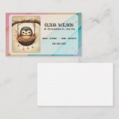 Little Bird in a Floral Swing Visitenkarte (Vorne/Hinten)