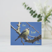 Little Bird mit Blue Sky wird bald gut Postcard Postkarte (Stehend Vorderseite)