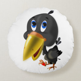 Little Bird mit Herzgeschenk Funny Round Kissen