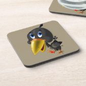 Little Bird mit Herzgeschenk Untersetzer - Ihre Fa (Linke Seite)