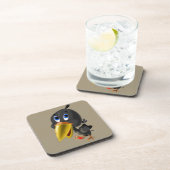 Little Bird mit Herzgeschenk Untersetzer - Ihre Fa (Rechte Seite)
