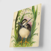 Little Bird - Moderne Edge Clock Quadratische Wanduhr (Winkel)