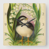 Little Bird - Moderne Edge Clock Quadratische Wanduhr (Vorderseite)