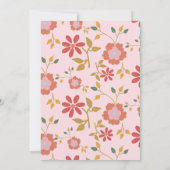 Little Bird Pink Erster Geburtstag Einladung (Rückseite)