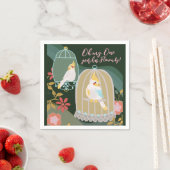 Little Bird Rainbow Green Girl zum ersten Geburtst Serviette (Beispiel)