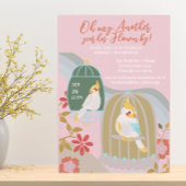 Little Bird Rainbow Pink Girl Birthday Einladung