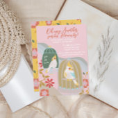 Little Bird Rainbow Pink Girl Birthday Einladung