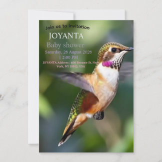 Little bird typography custom einladung