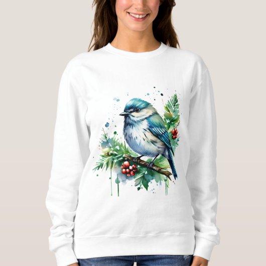Little Bird und Christmas Grüntöne Sweatshirt (Vorderseite)