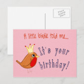 Little Birdie Told Me Postcard Postkarte (Vorne/Hinten)