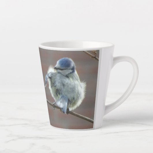 Little Birds Collage Latte Tasse (Rechts)