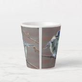 Little Birds Collage Latte Tasse (Vorderseite)