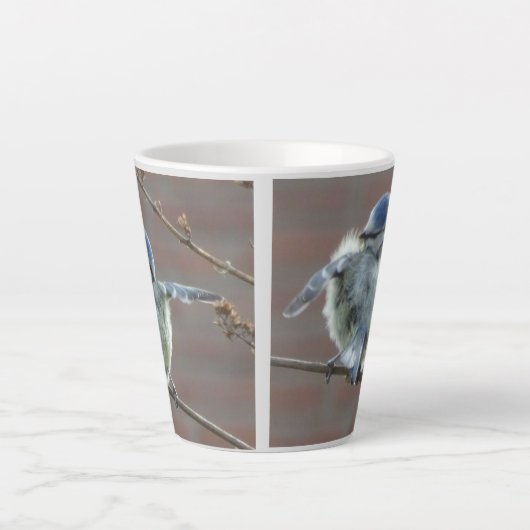 Little Birds Collage Latte Tasse (Vorderseite)