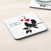 little birds with hearts getränkeuntersetzer (Linke Seite)