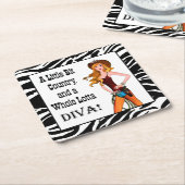 Little Bit Land und eine ganze Lotta DIVA! Rechteckiger Pappuntersetzer (angewinkelt)