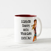 Little Bit Land und eine ganze Lotta DIVA! Zweifarbige Tasse (VorderseiteRechts)