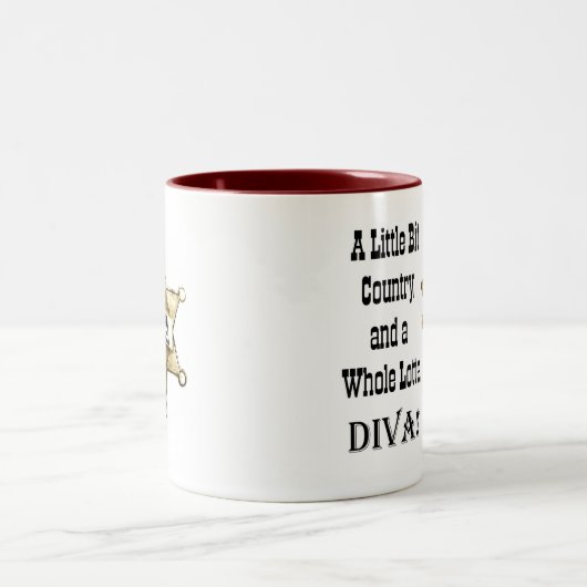 Little Bit Land und eine ganze Lotta DIVA! Zweifarbige Tasse (Mittel)