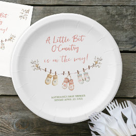 Little Bit Of Country Winter Boho Baby Girl Shower Pappteller