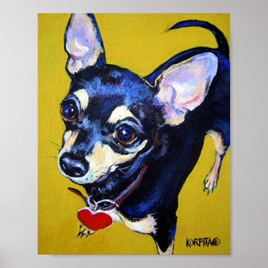 Little Bitty Chihuahua - Schwarz und Tan Chihuahua Poster (Vorne)