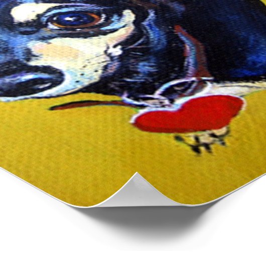 Little Bitty Chihuahua - Schwarz und Tan Chihuahua Poster (Ecke)